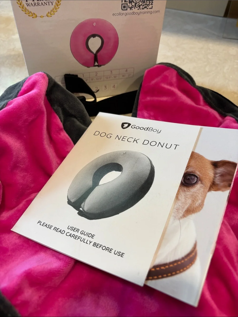 Pink & Gray Dog Recovery E-Collar